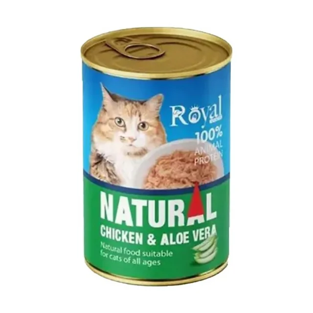 کنسرو نچرال مرغ و آلوئه ورا گربه 380 گرمی رویال کوکو